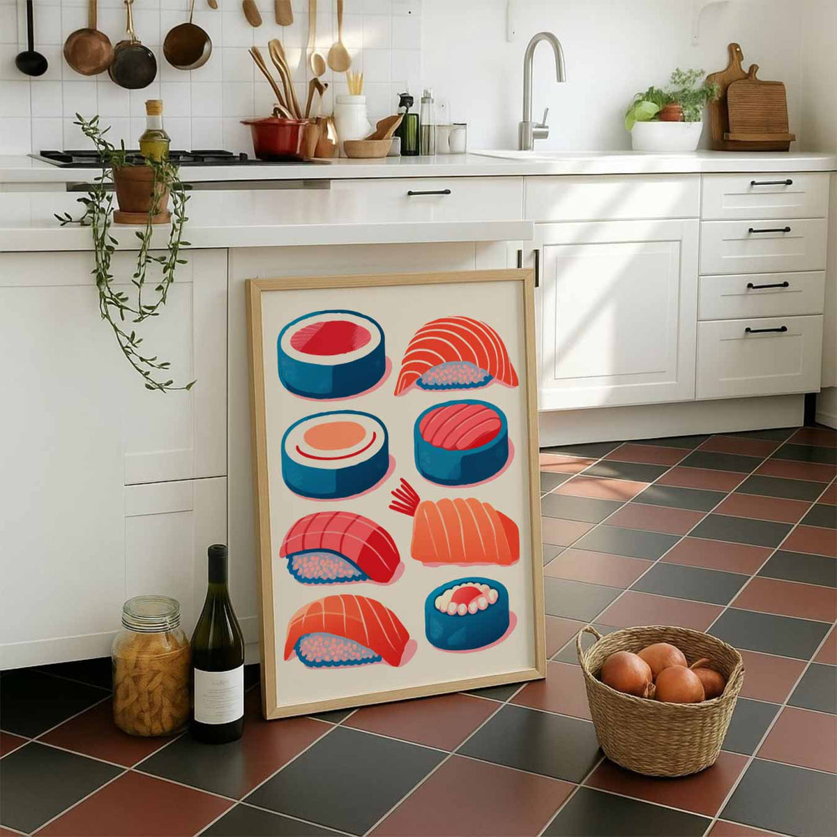 Sushi Vibes – staande muurposter voor keuken of eethoek