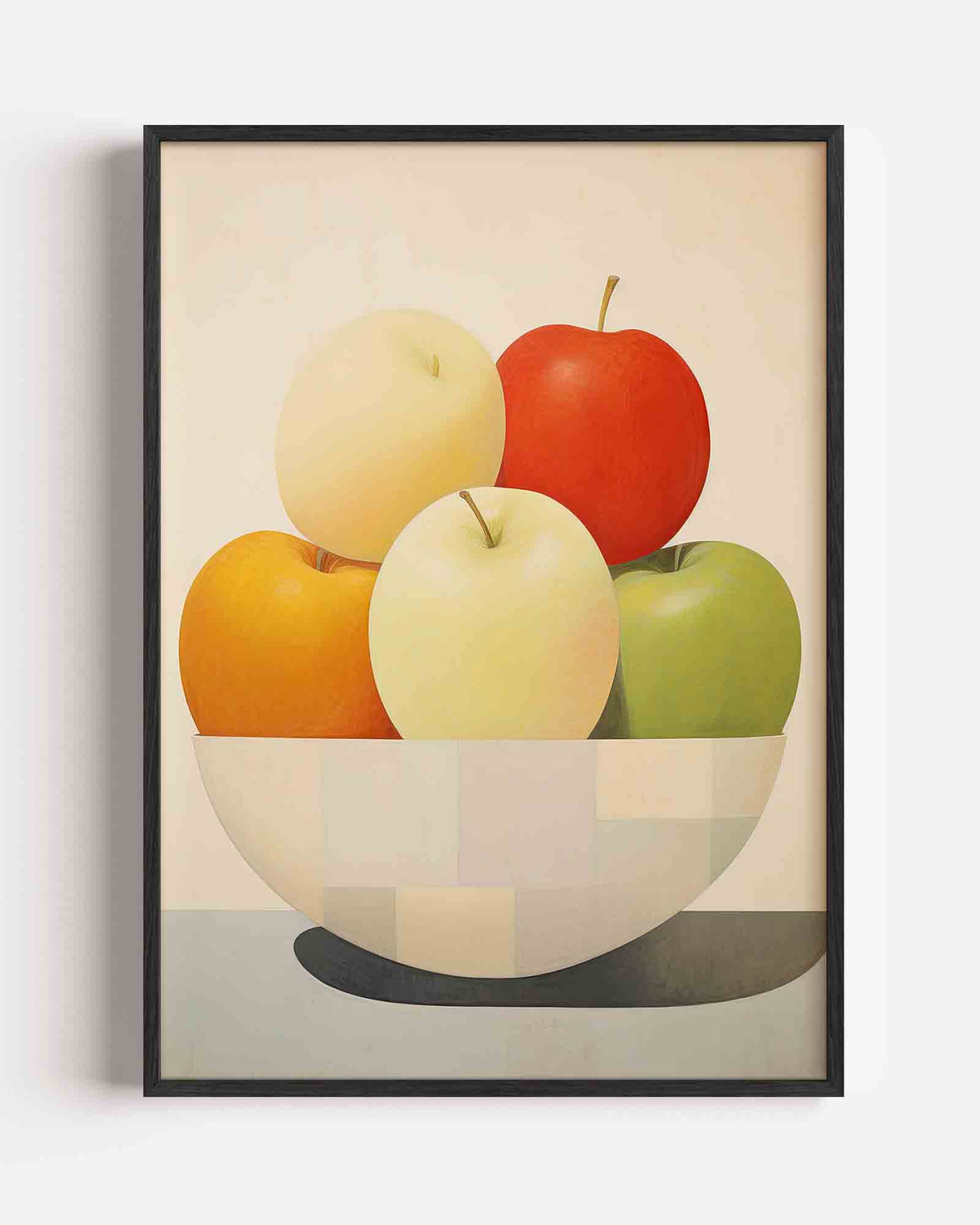 Fruit in schaal – kleurrijke illustratie portret poster als wanddecoratie