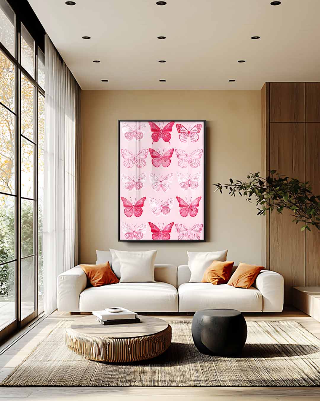 Vlinderfantasie – plexiglas wanddecoratie in portret formaat