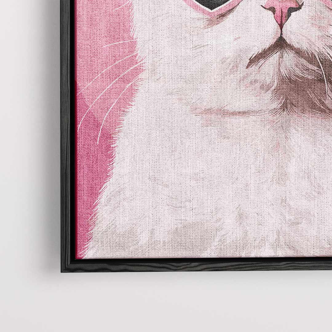 Coole Kat met Hartjesbril – plexiglas wanddecoratie in portret formaat