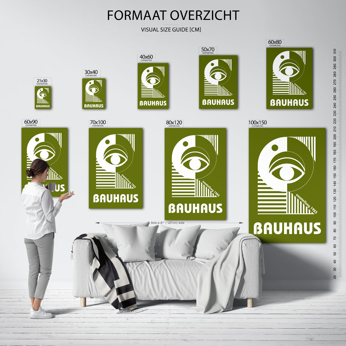 Oog en lijnen – Bauhaus poster als moderne geometrische wanddecoratie