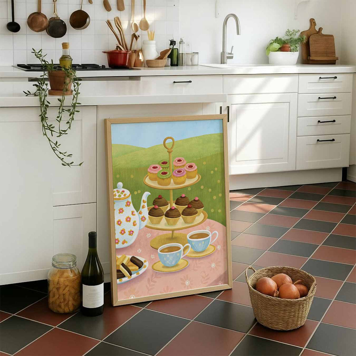 High Tea Sfeervol – staande muurposter voor keuken of eethoek