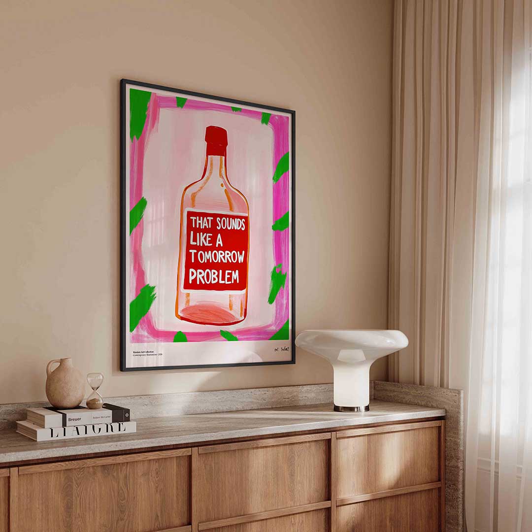 Fles met tekst – urban poster in staand formaat