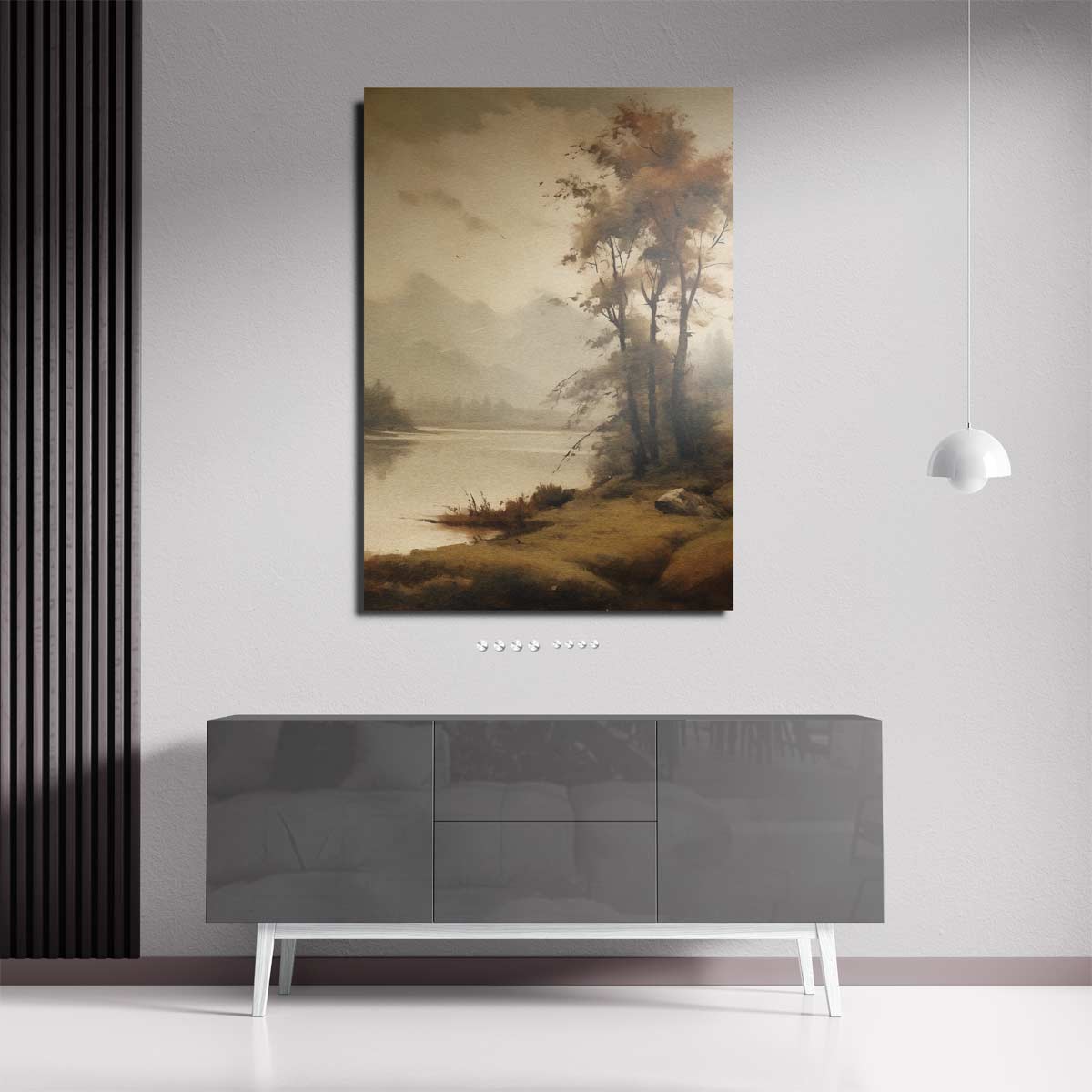 Dromerig Herfstlandschap – plexiglas wanddecoratie in portret formaat