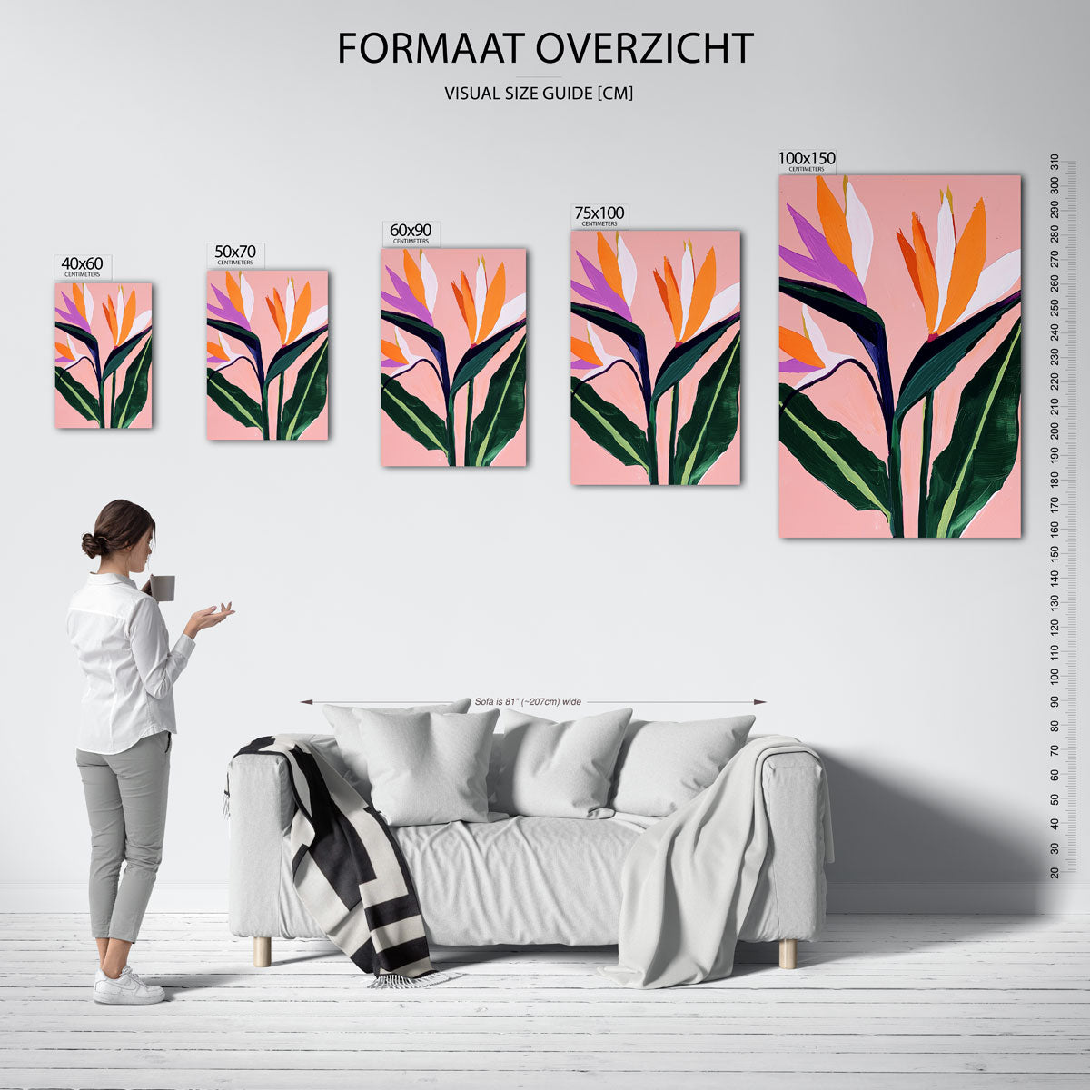 Vrolijke bloemen – staand wanddecoratie kunstwerk