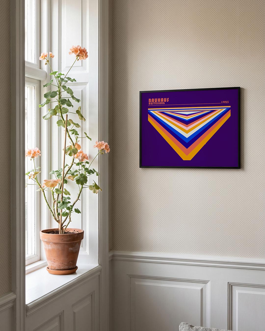Kleurrijke vormen – liggende Bauhaus poster voor aan de muur
