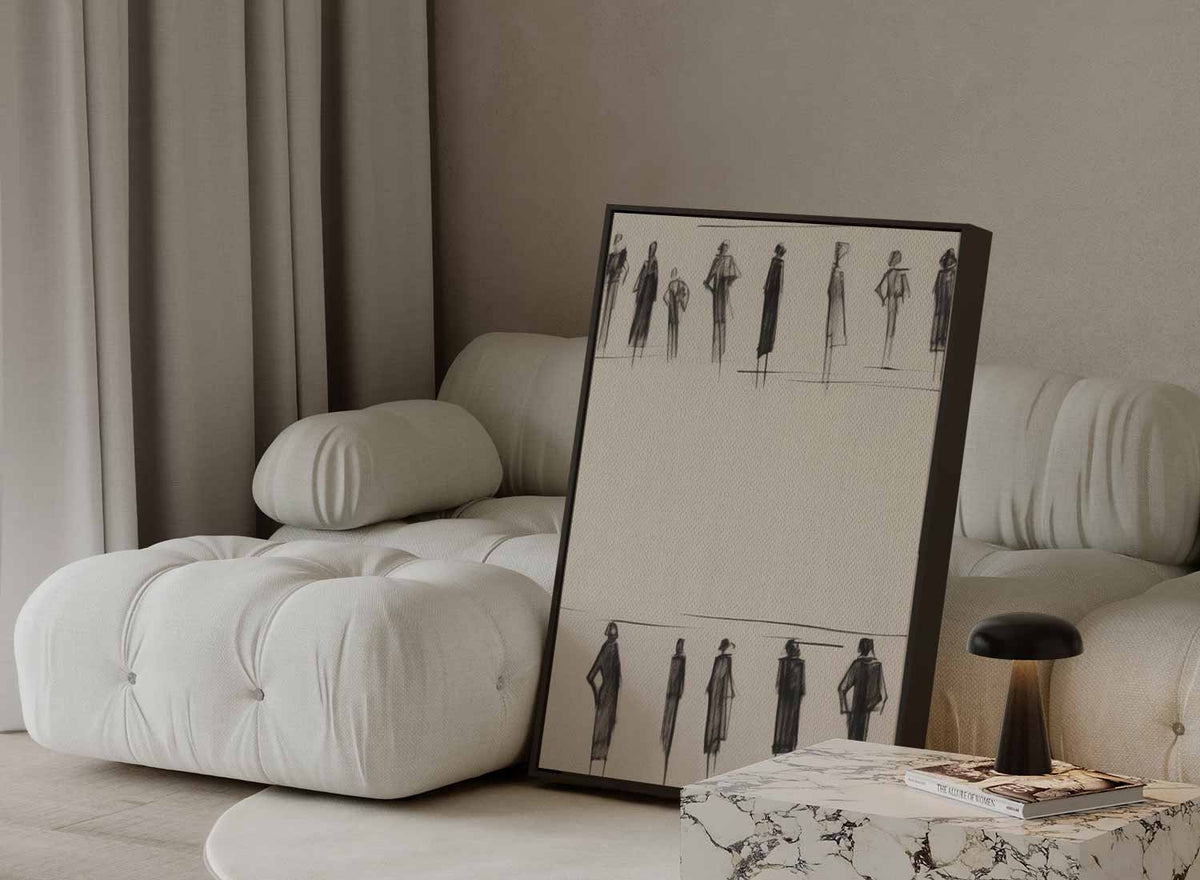 Lijnen van Menselijke Expressie – modern portret kunstwerk van WallArtistic