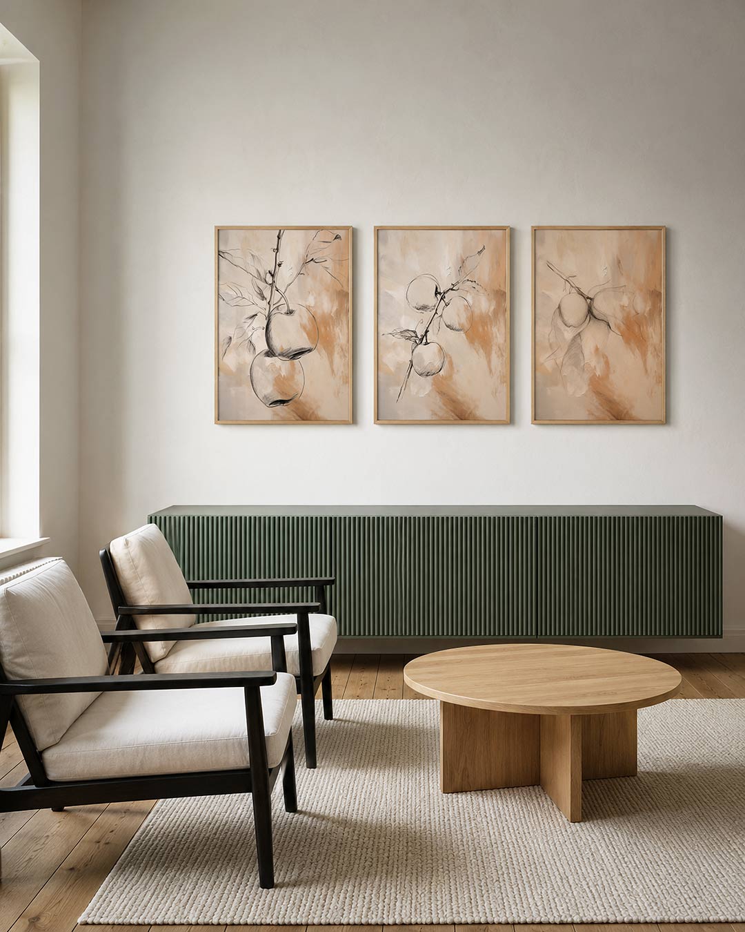 Natuurlijke lijnen – deze posterset in drie delen toont een subtiele mix van zachte aardetinten en – weergave 3