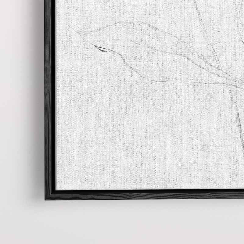 Elegante Bloemschets – canvas wanddecoratie in portret formaat