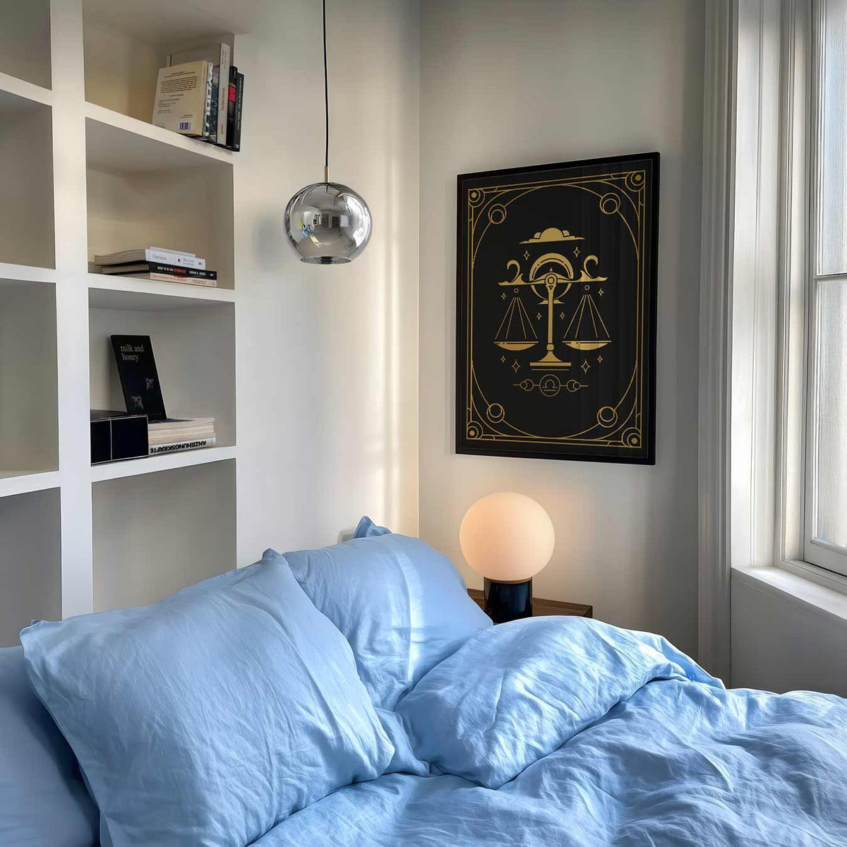 Stijlvolle Weegschaal – mindful poster als rustige wanddecoratie