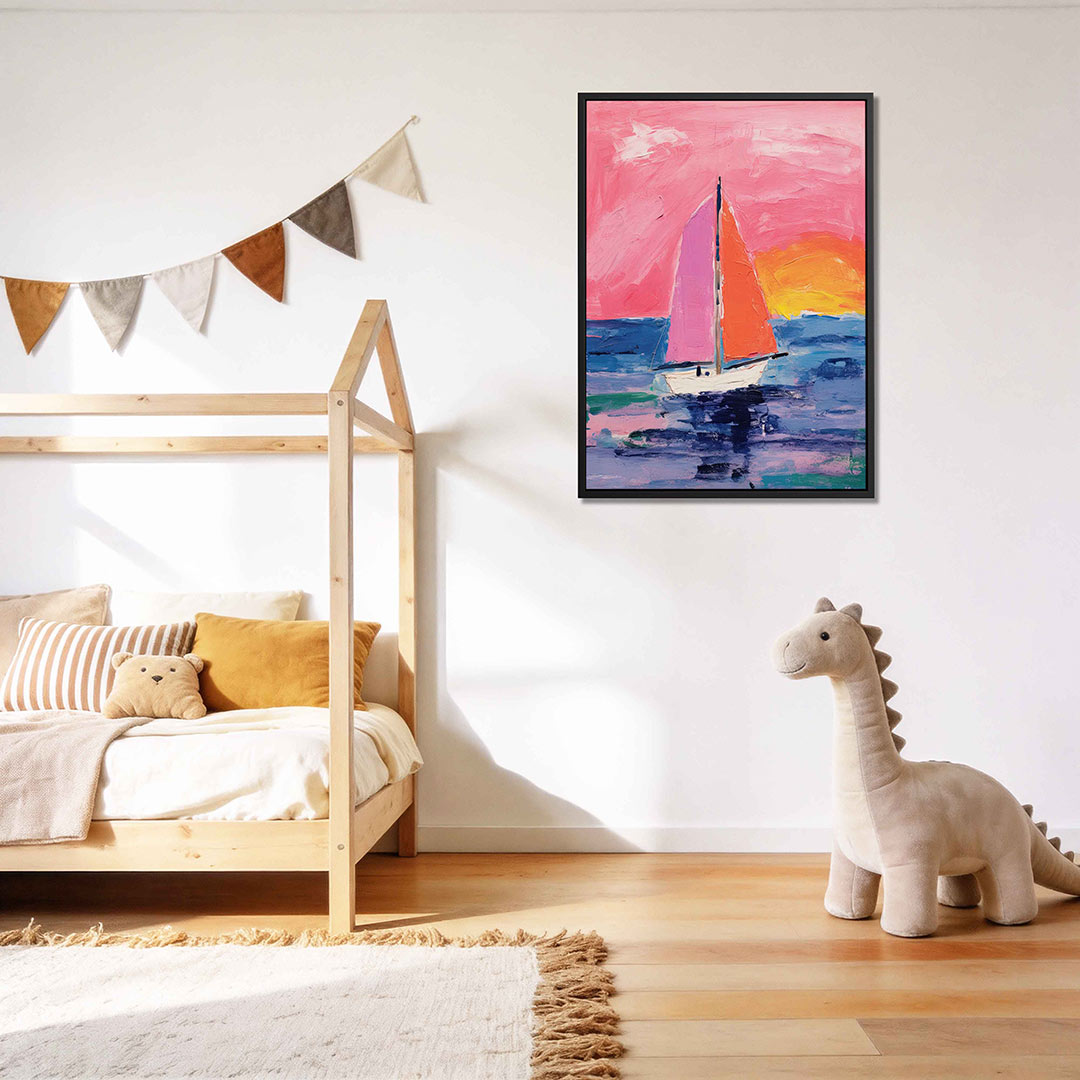 Zomerse zeilboot – kunstwerk als stijlvolle wanddecoratie