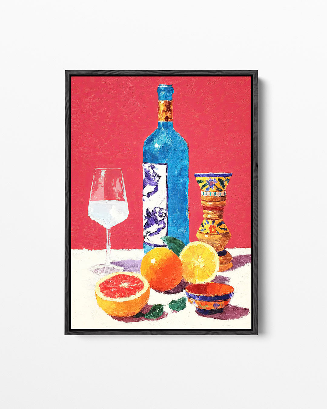 Sinaasappels in schaal – staand wanddecoratie kunstwerk