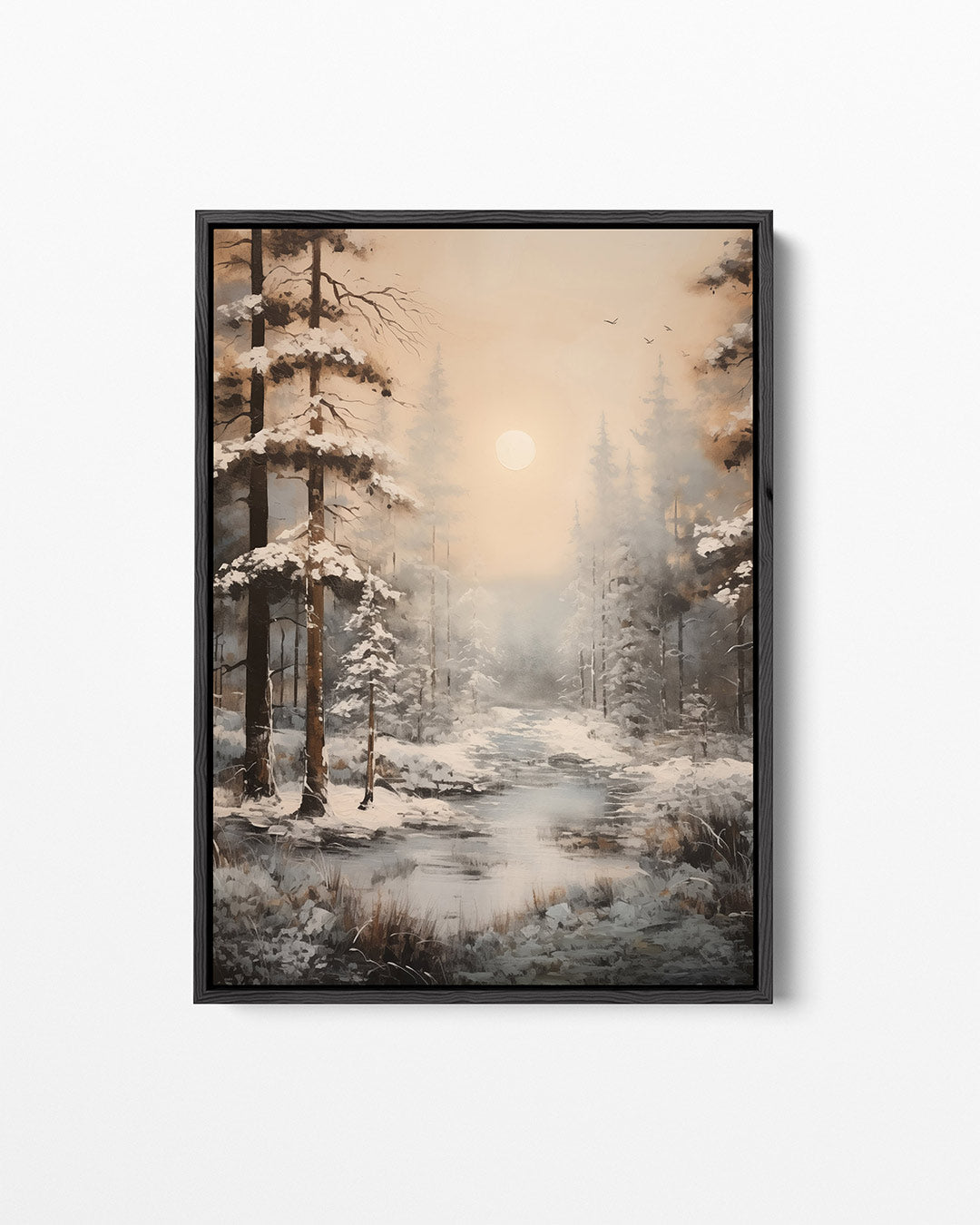 Sereen winterbos – staand wanddecoratie kunstwerk