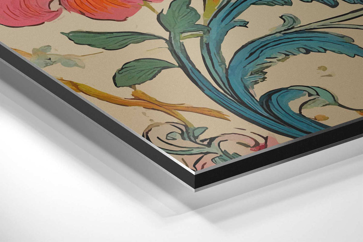 Bloemrijk Fantasiepatroon – canvas kunstwerk als wanddecoratie