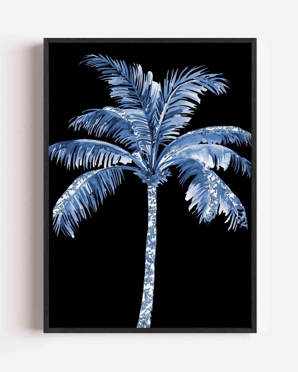 Blauwe palmboom – Delfts blauwe portret poster als wanddecoratie