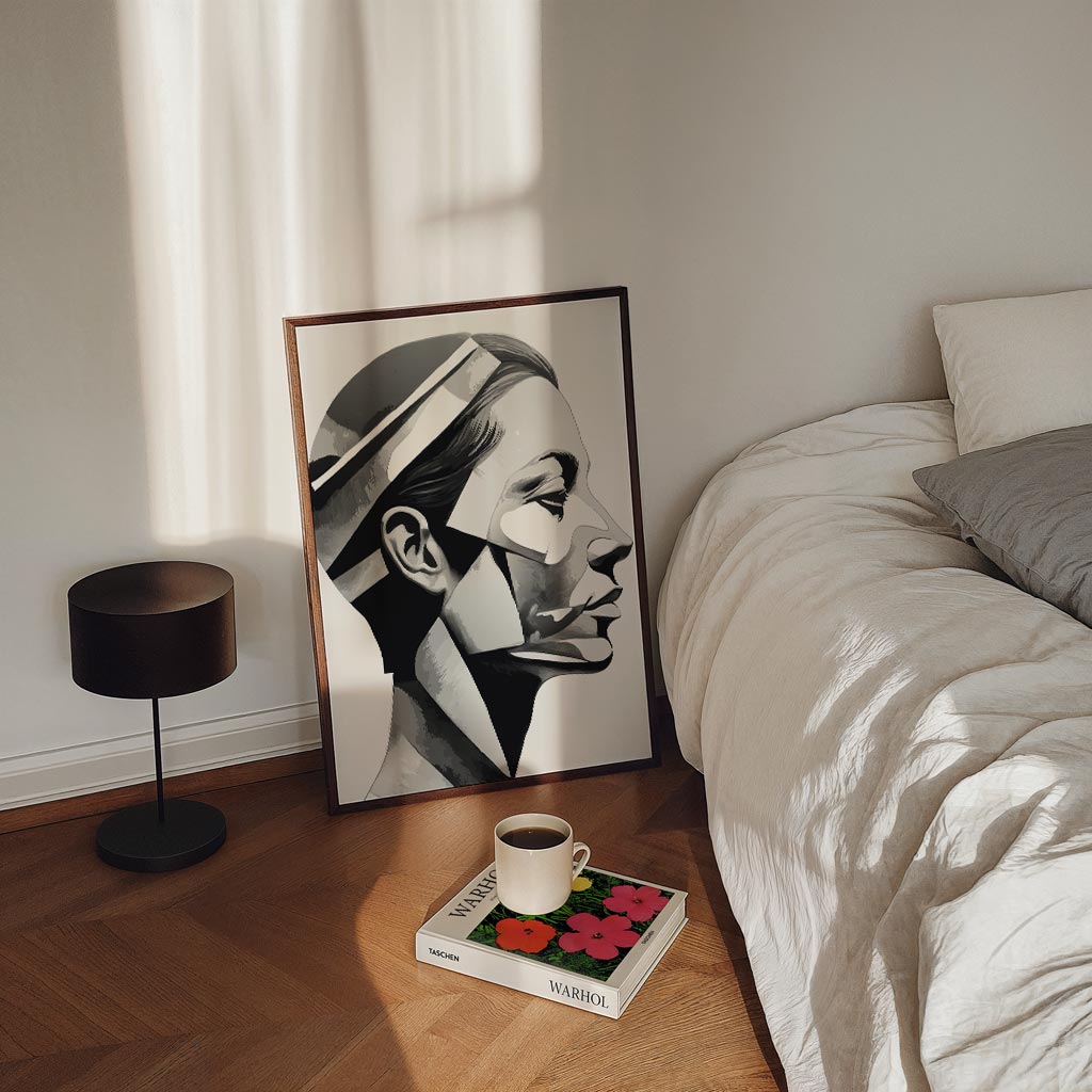 Abstracte Vrouwelijke Portretposter – staande zomer wanddecoratie van WallArtistic