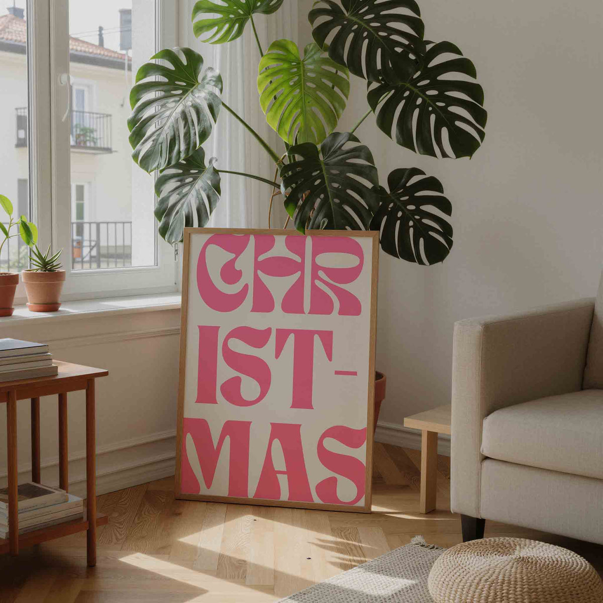 Christmas typografie – feestelijke wandkunst als portret poster