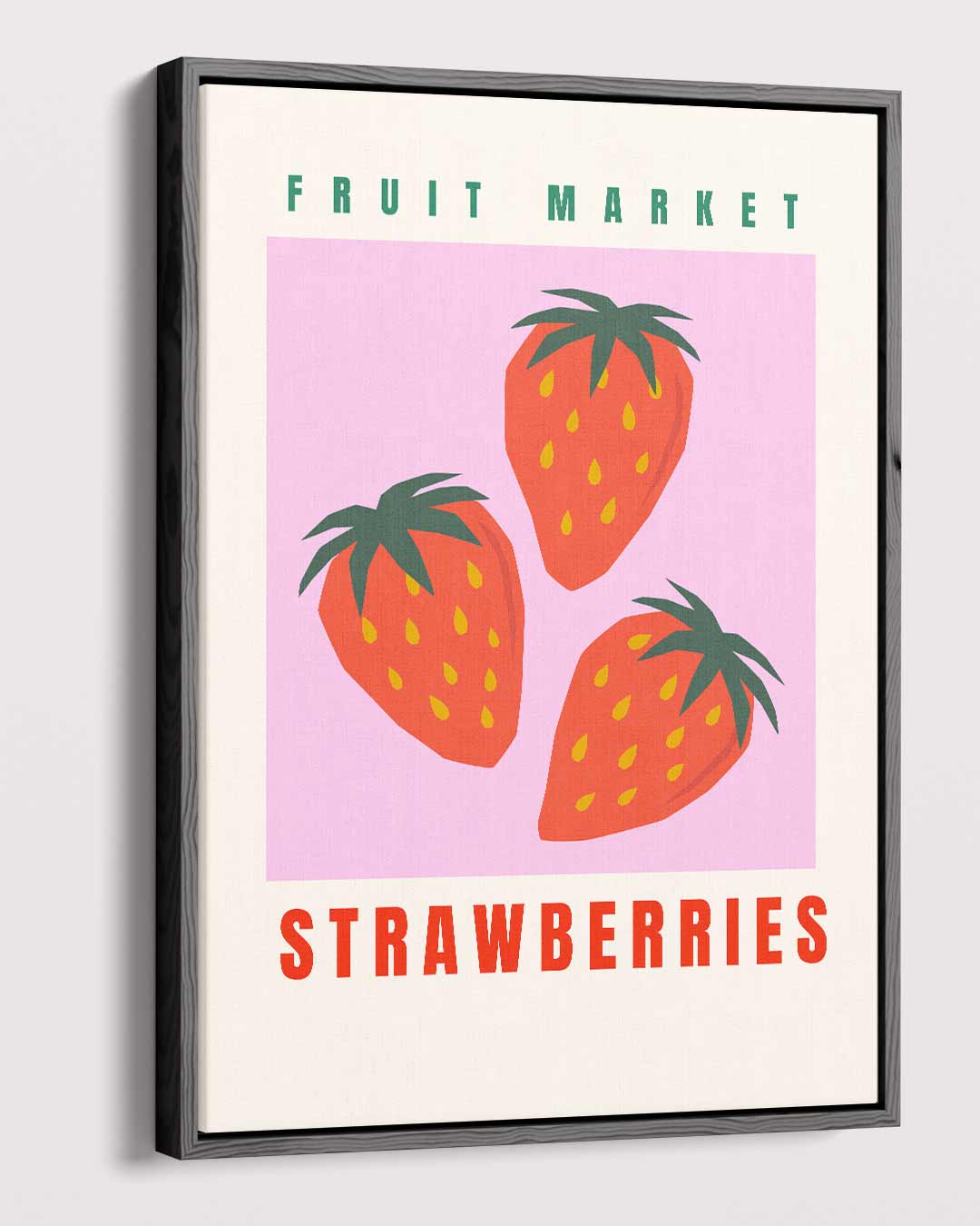 Fruitmarkt Aardbeien Poster – modern portret kunstwerk van WallArtistic