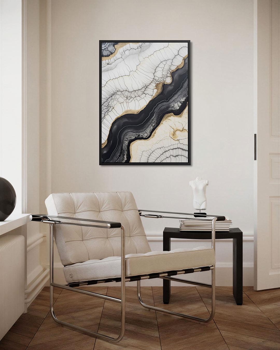 Organische lijnen compositie – staand wanddecoratie kunstwerk