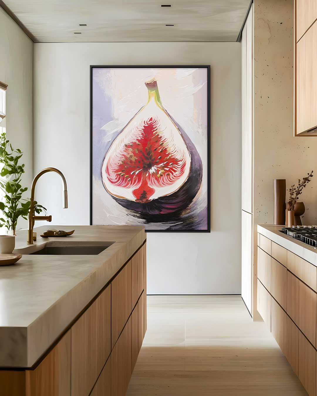 Abstracte Vijgenkunst – staand kunstwerk voor modern interieur