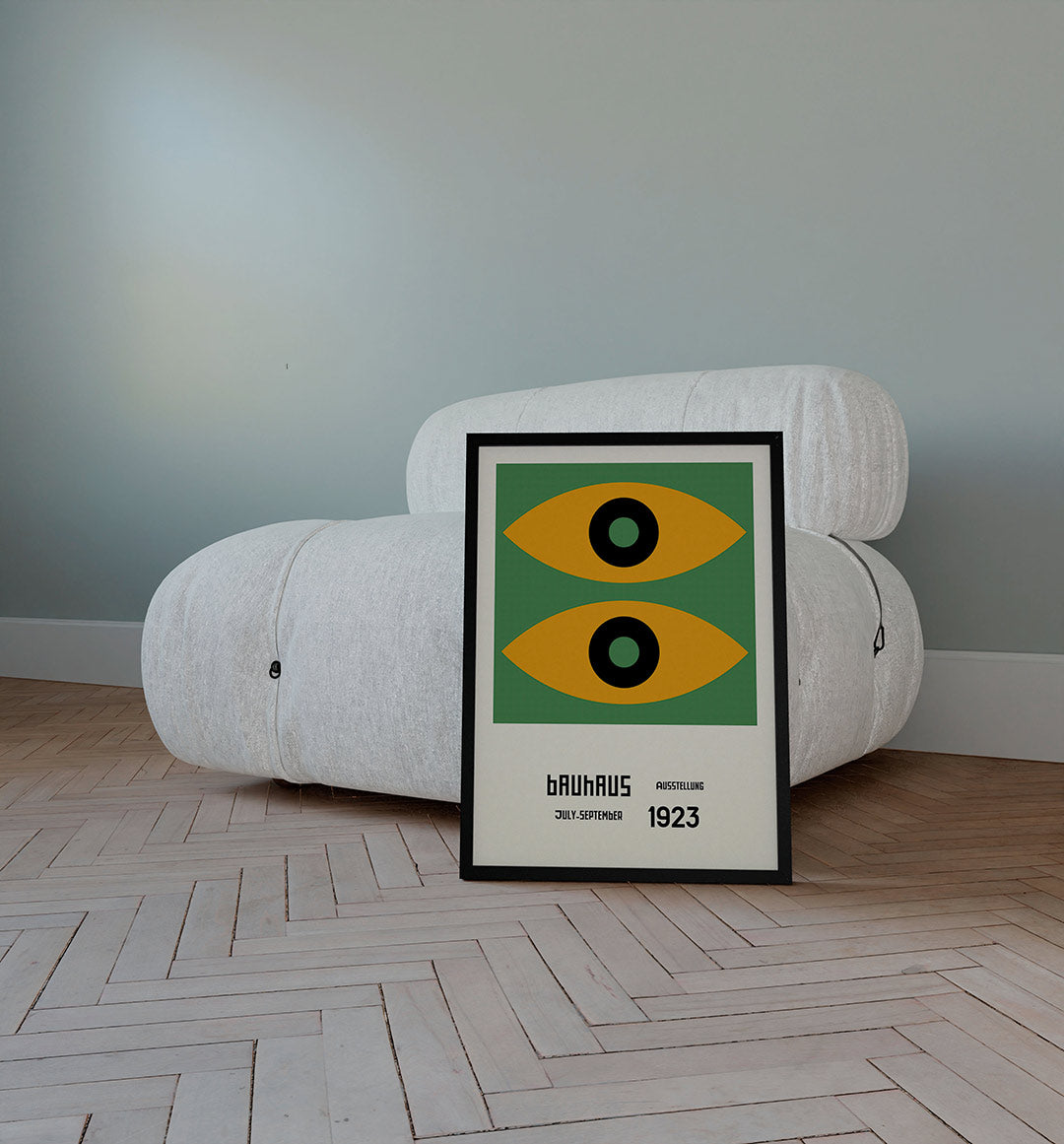 Oogvormen en kleur – staande Bauhaus poster voor aan de muur