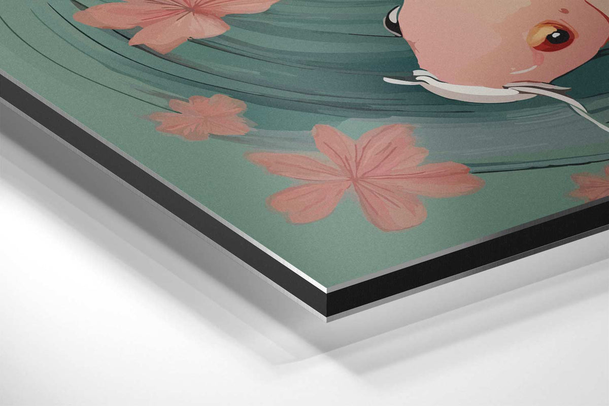 Koi Vissen in Stroom – canvas kunstwerk als wanddecoratie