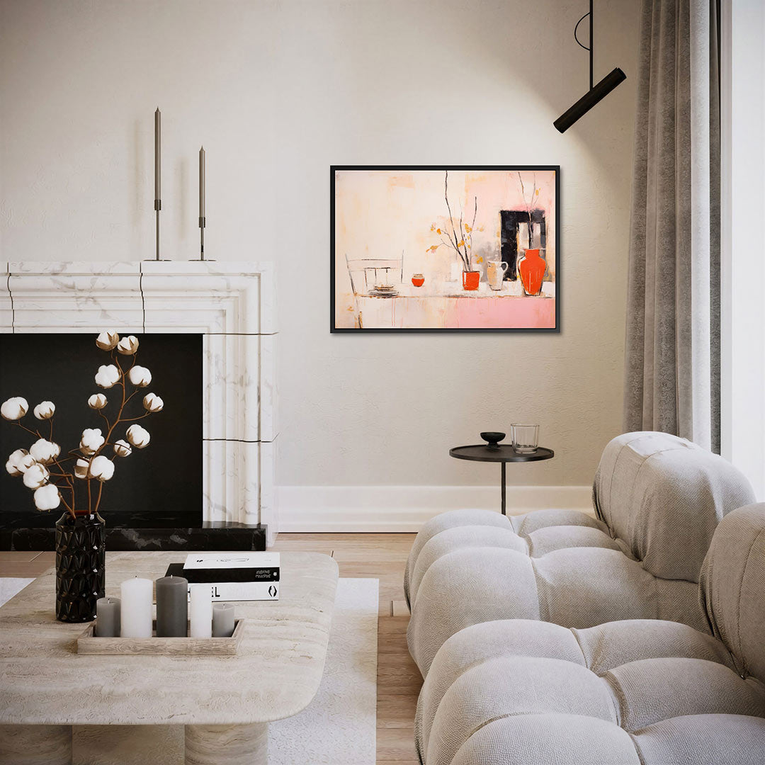 Stilleven met vazen – liggende wanddecoratie