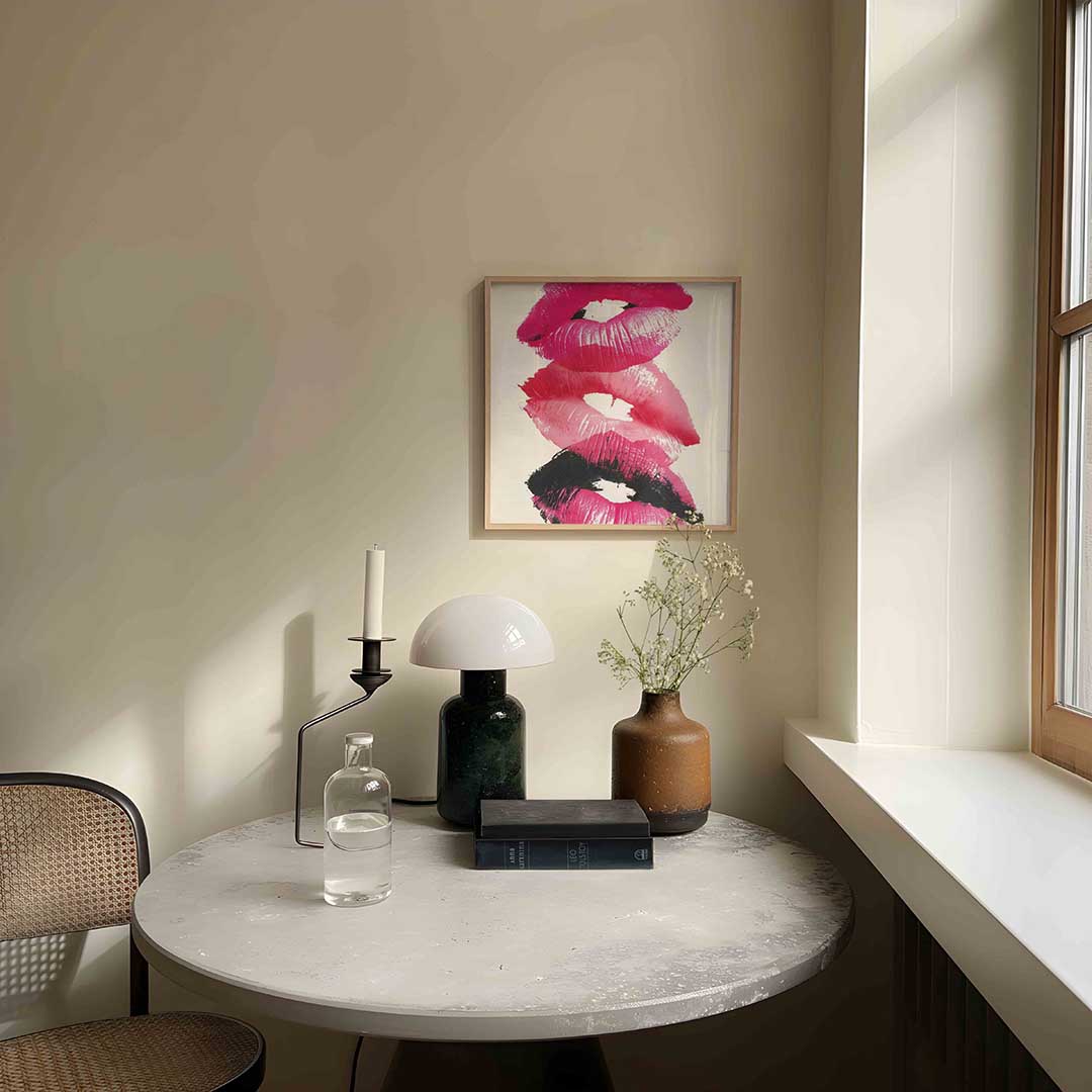 Lippenafdrukken – Pop Art wandkunst als vierkante poster