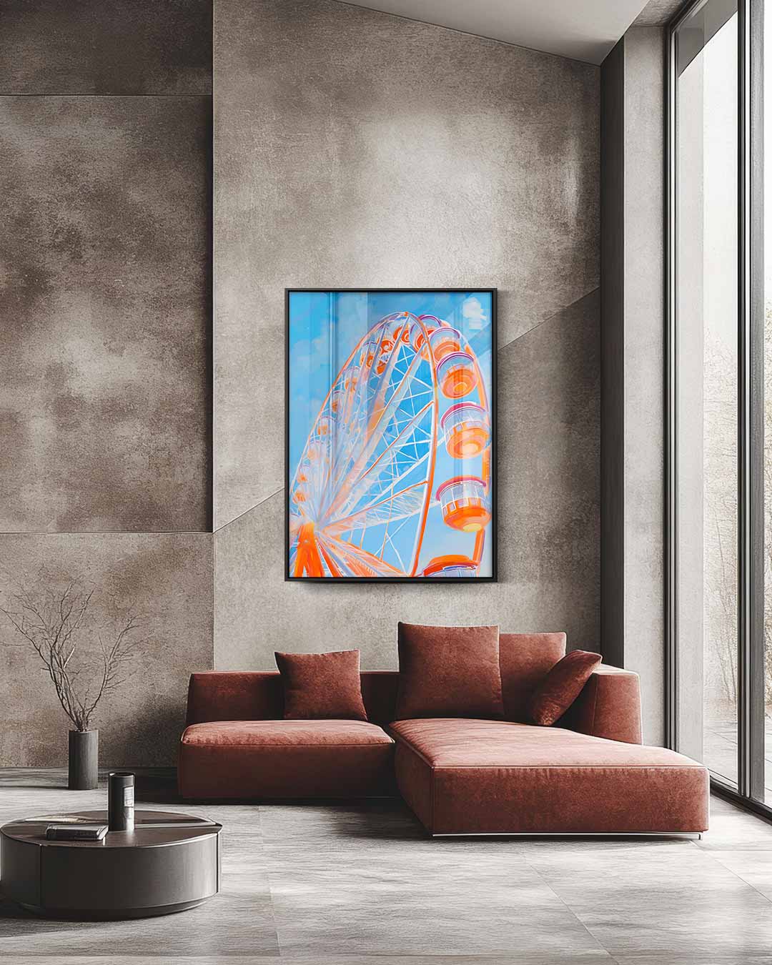 Kleurrijke Reuzenrad Fantasie – staande wandkunst voor woonkamer of interieur