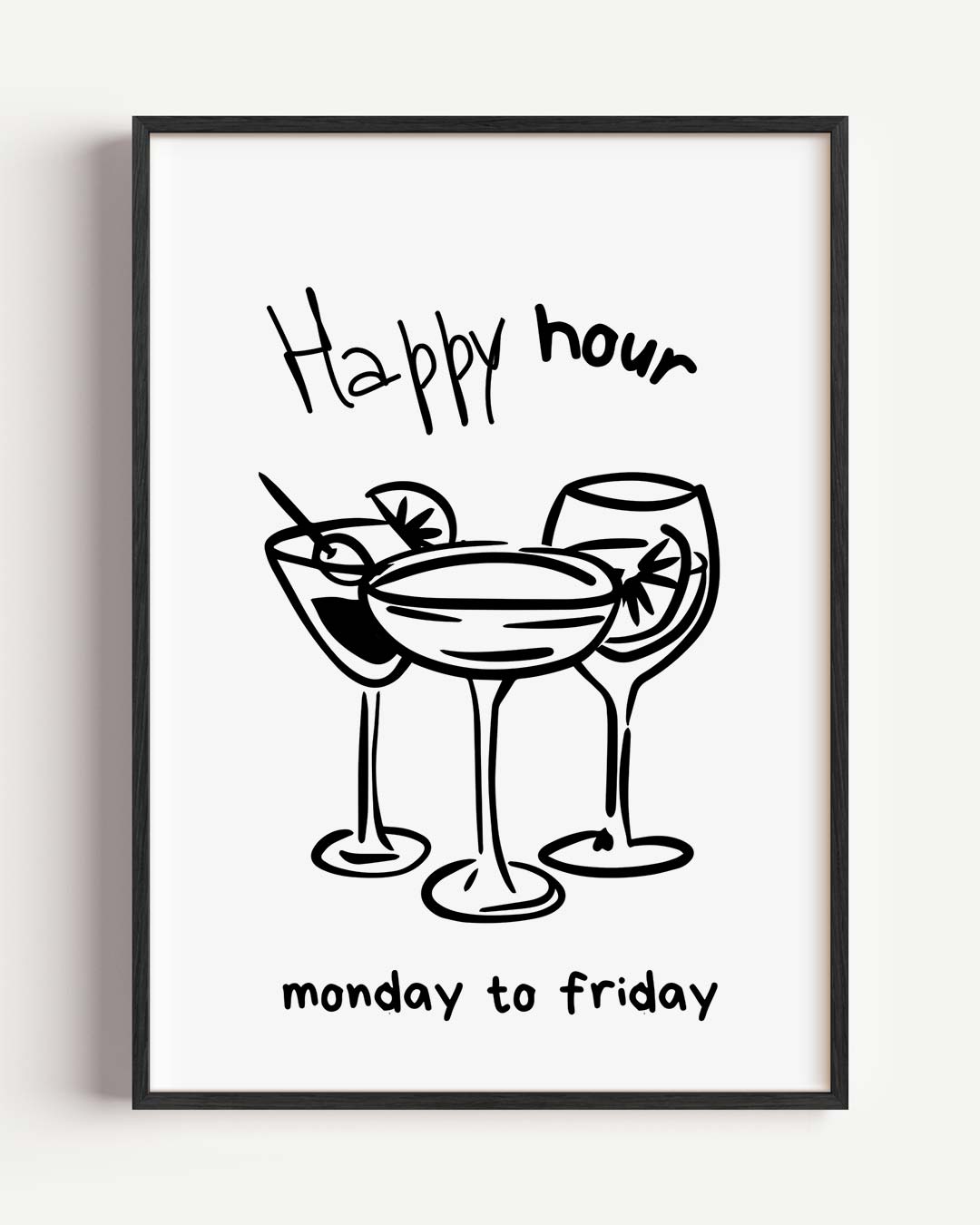 Happy Hour Cocktails – zomer portret poster als wanddecoratie
