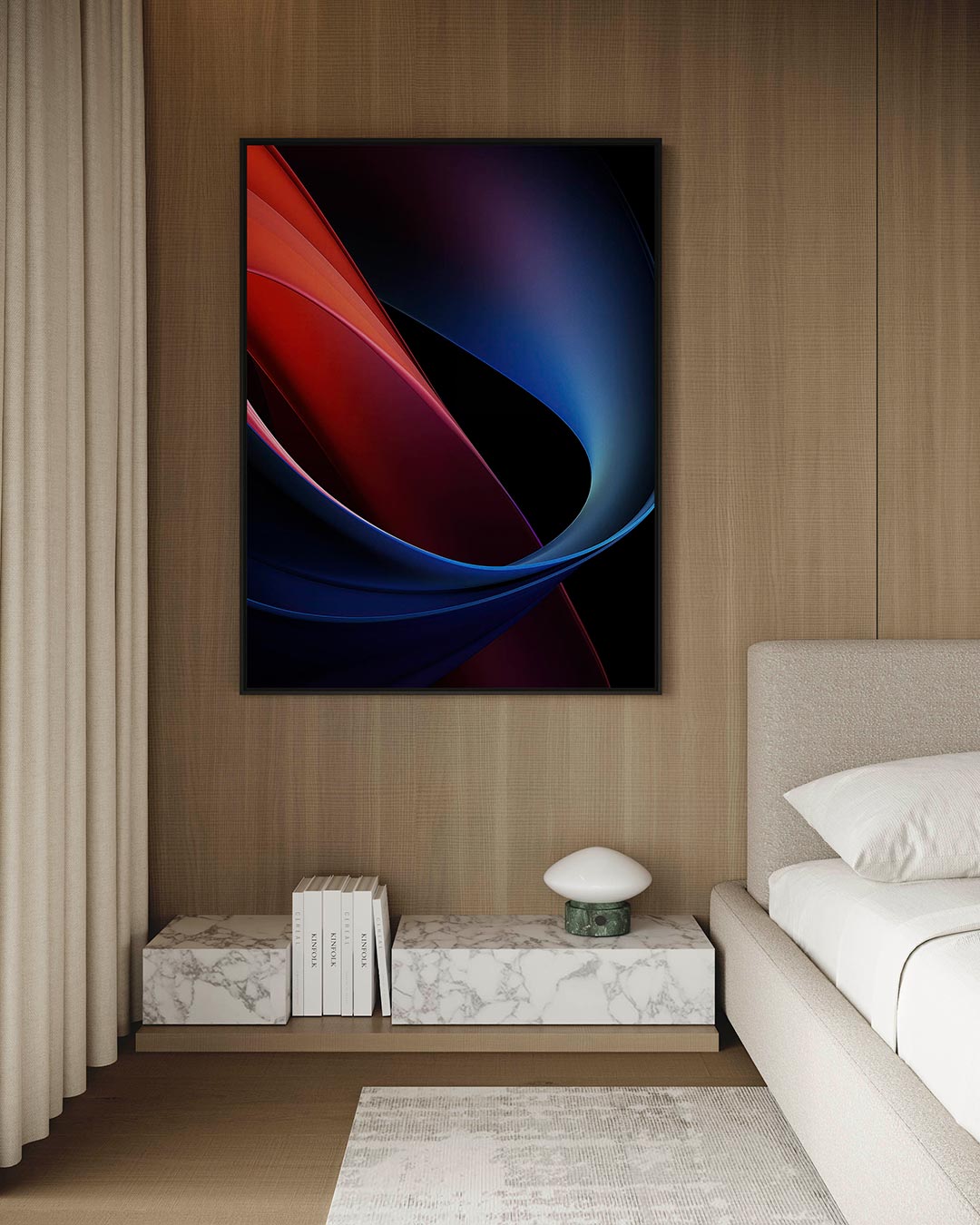 Kleurrijke golvende vormen – kunstwerk op canvas, dibond of plexiglas