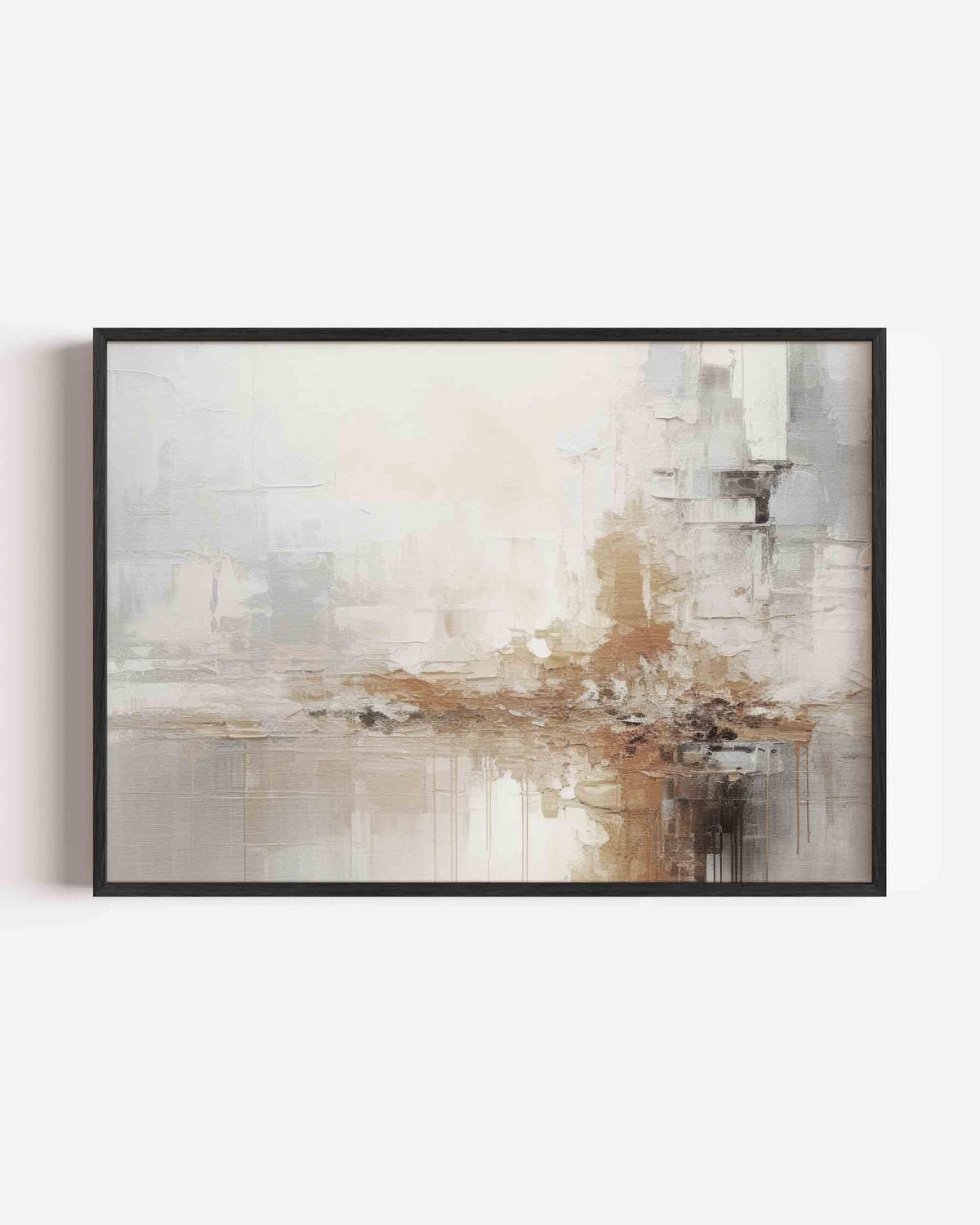 Abstracte beige en grijze – abstracte landscape poster als wanddecoratie