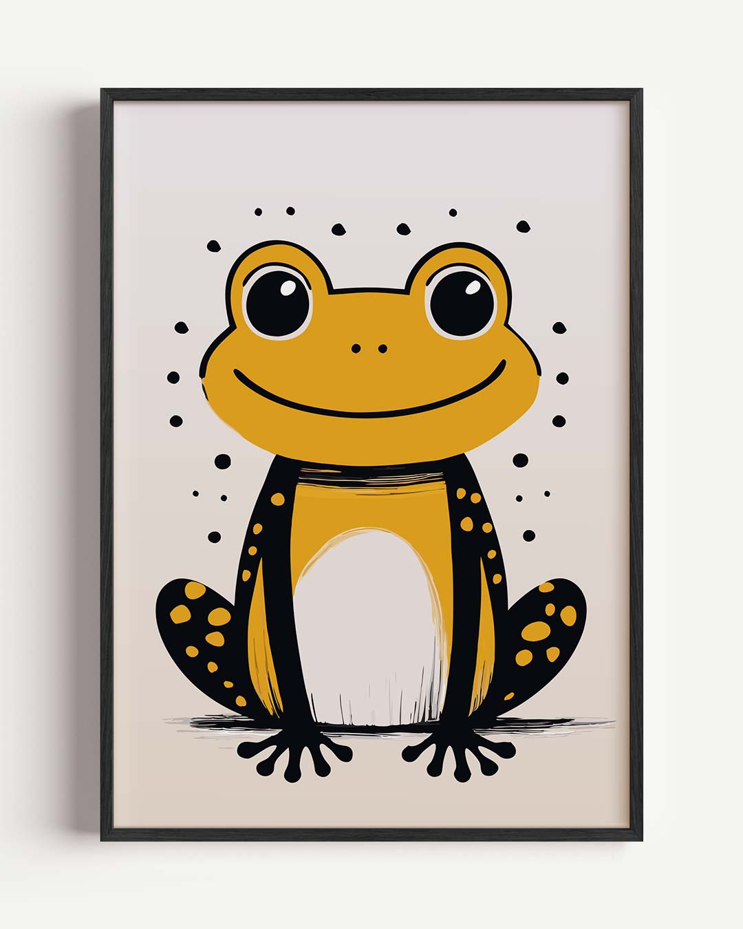 Vrolijke Kikker Illustratie – kids portret poster als wanddecoratie