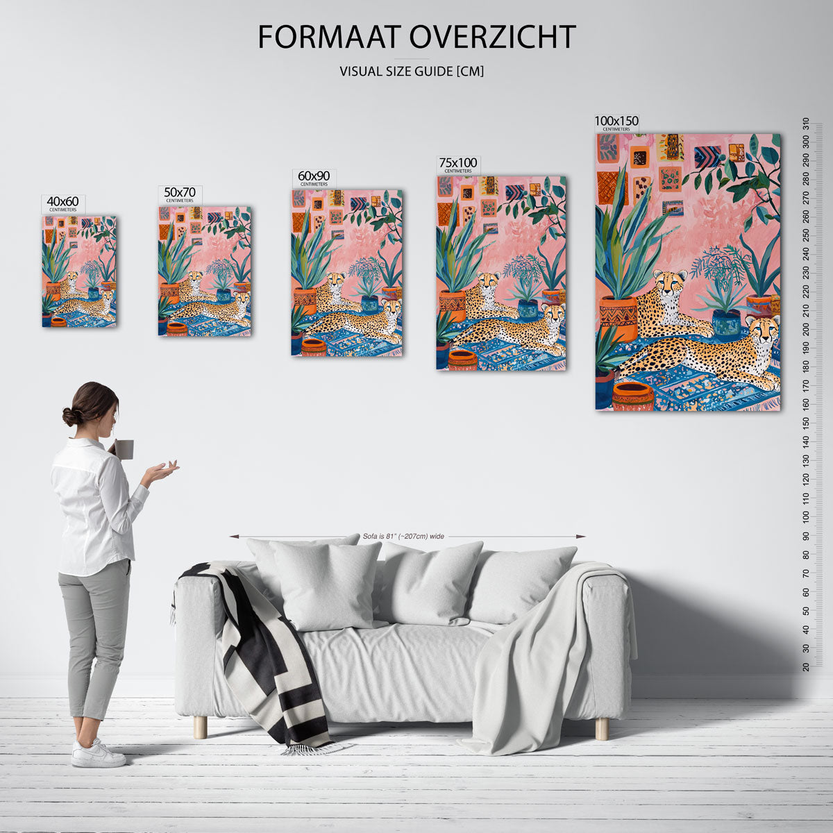 Dieren en planten – staand wanddecoratie kunstwerk