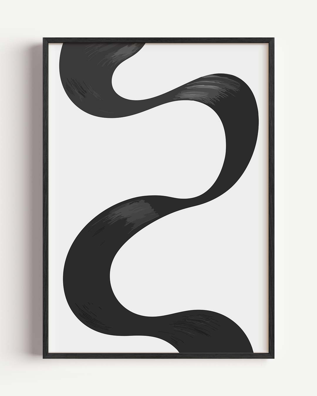 Elegante Zwarte Golven – kleurrijke abstracte portret poster als wanddecoratie