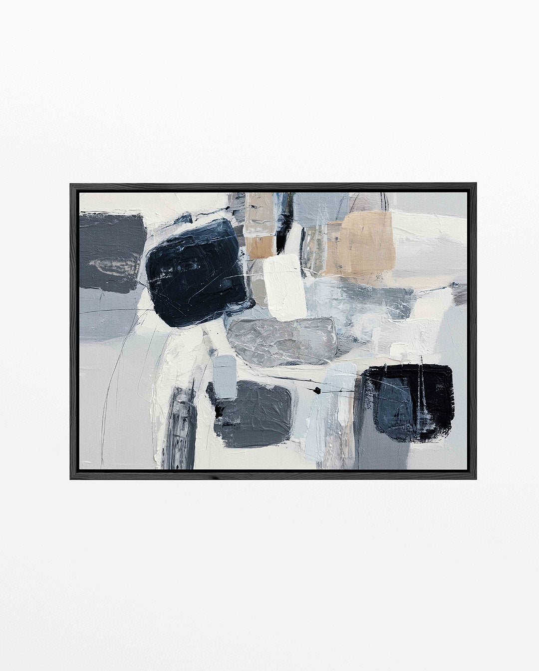 Dynamische vormen compositie – Dynamische – liggend wanddecoratie kunstwerk
