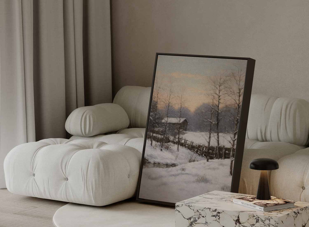 Winterlandschap bij Zonsopgang – modern portret kunstwerk van WallArtistic