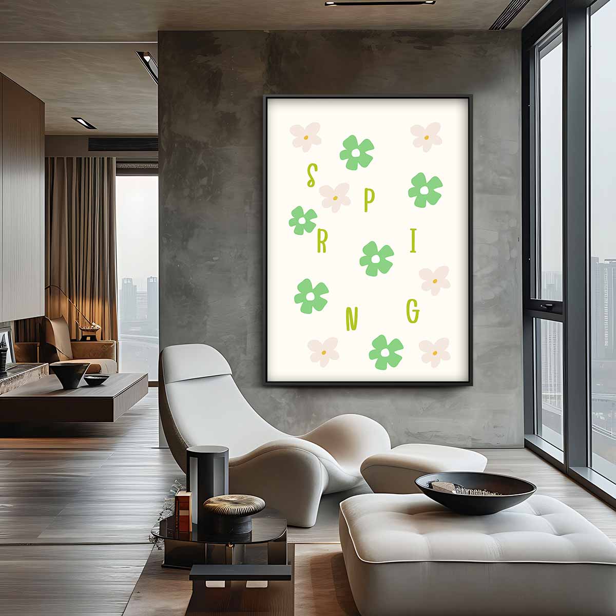 Lente Bloemen Illustratie – staand kunstwerk voor modern interieur