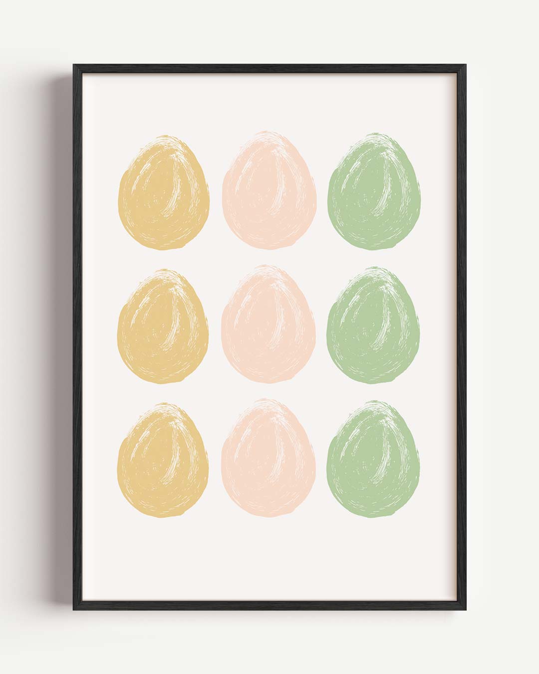 Vrolijke Pastel Dot Art – paas portret poster als wanddecoratie
