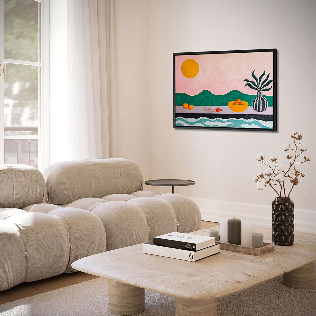 Vrolijke landschap compositie – Kleurrijke – alternatieve weergave van het kunstwerk