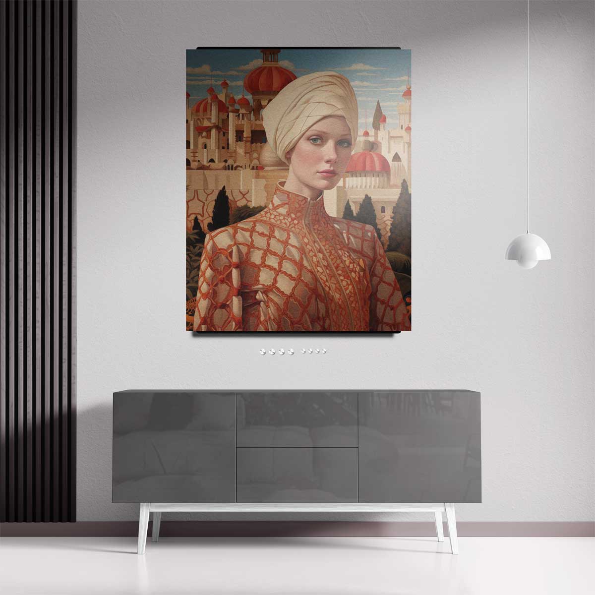 Oosters Elegantie Portret – staand kunstwerk voor modern interieur