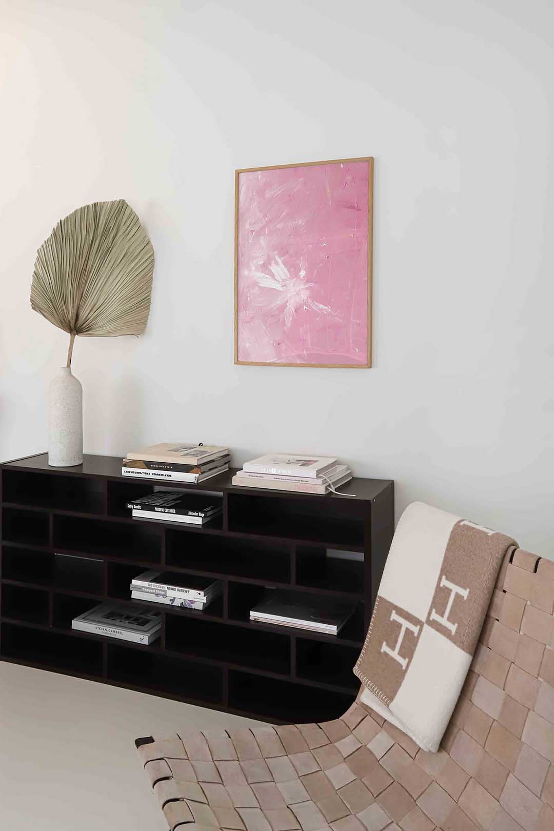 Roze abstracte – staande kleurrijke abstracte wanddecoratie van WallArtistic