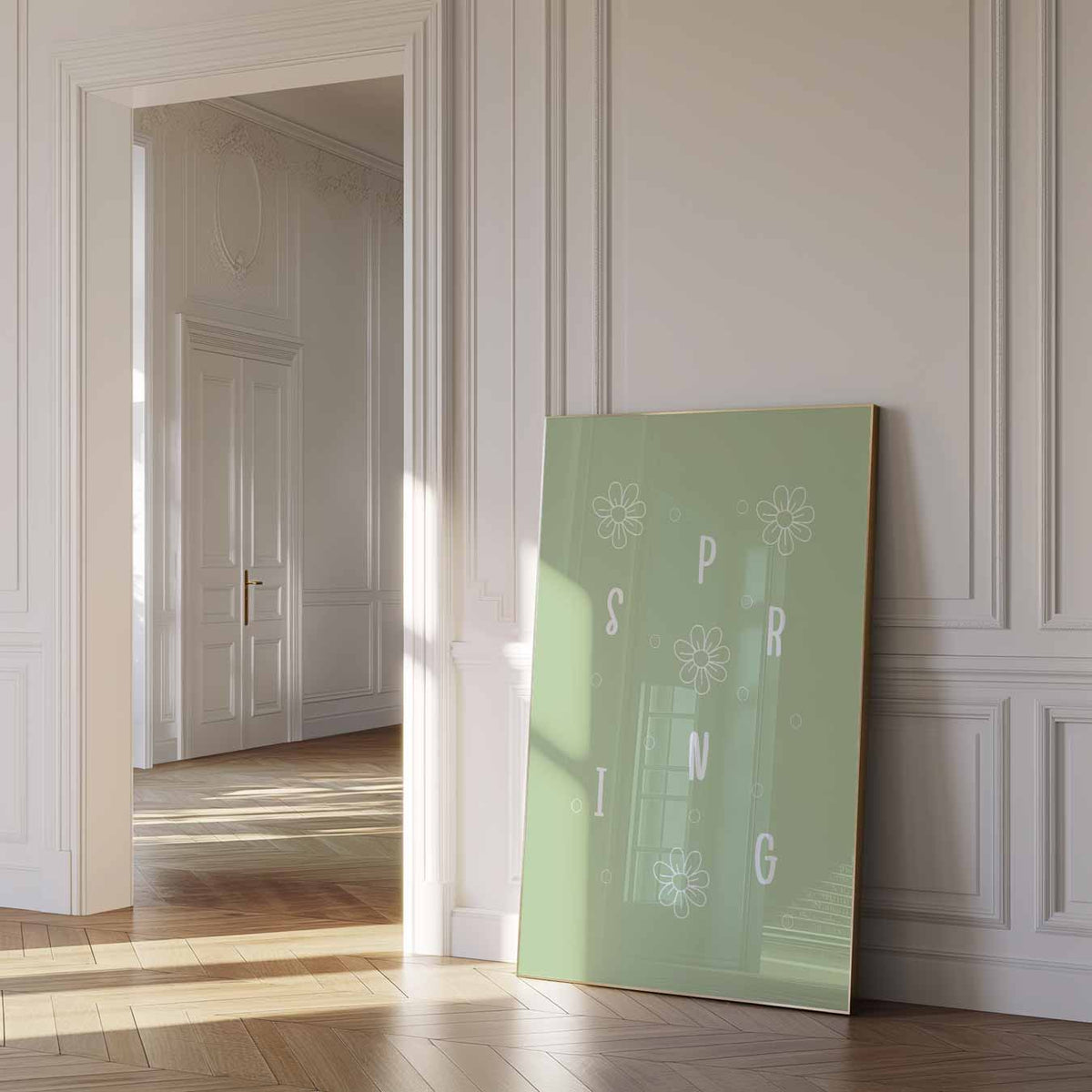 Vrolijke Lente Bloem – paas poster als vrolijke staande wanddecoratie