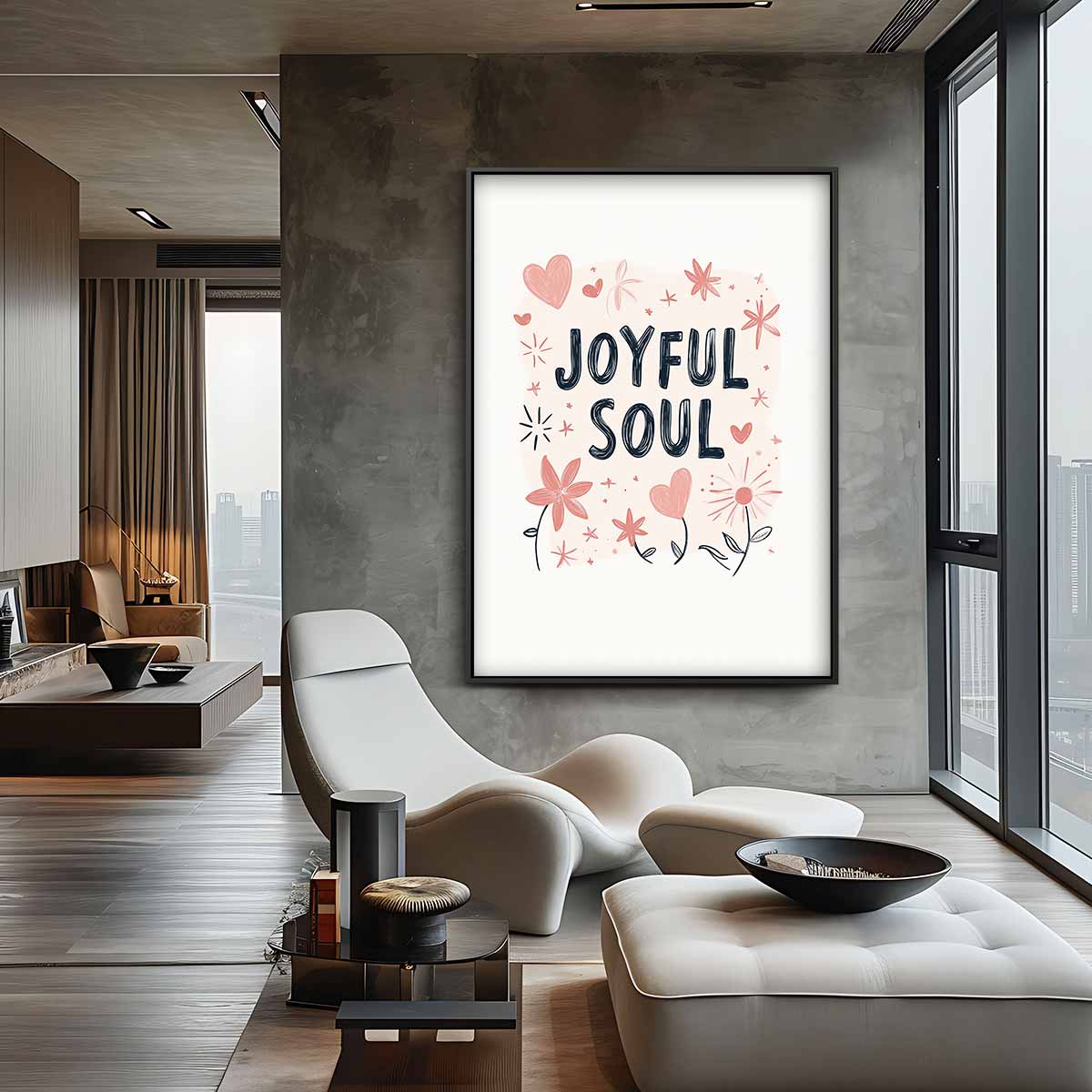 Joyful Soul Illustratie – canvas wanddecoratie in portret formaat