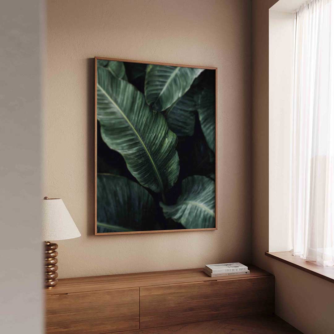Groene bladeren – tropische wandkunst als portret poster