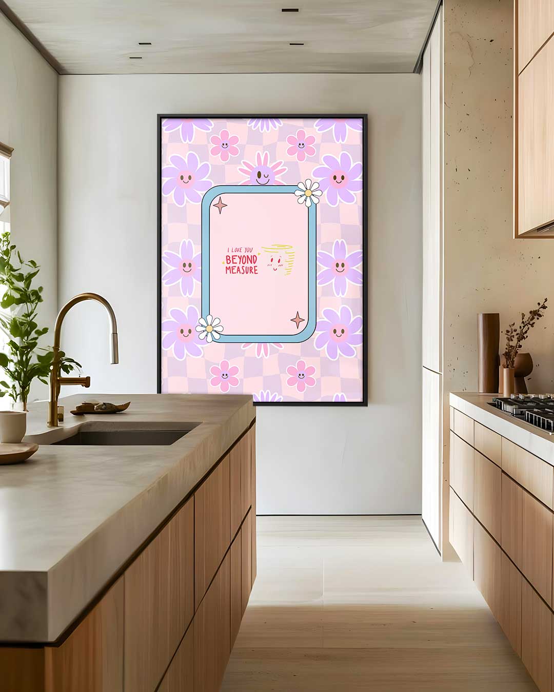 Bloemenkaart "Beyond Measure – dibond wanddecoratie in staand formaat