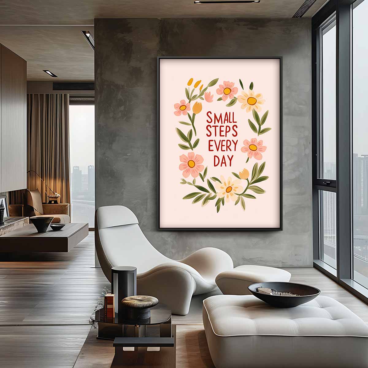 Motiverende Bloemenposter – canvas wanddecoratie in portret formaat