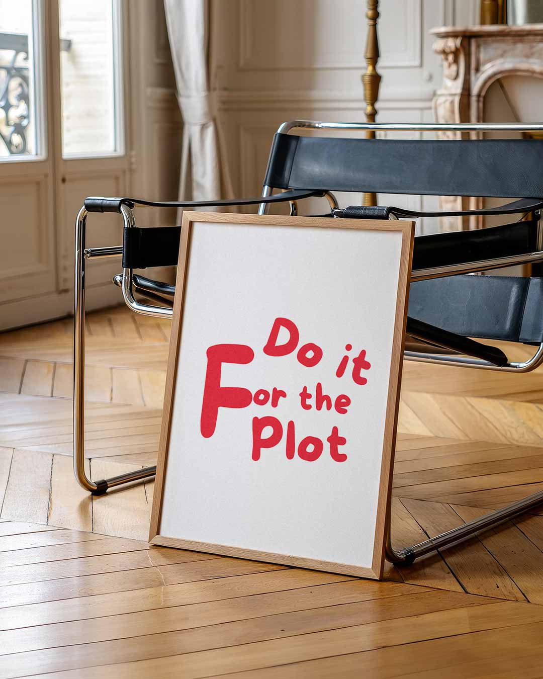 Inspirerende "Do It For The Plot" – quote poster als inspirerende wanddecoratie