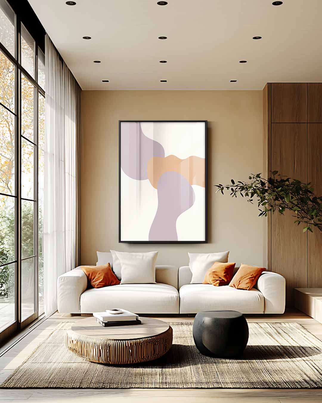 Zachte Golven Abstracte Kunst – staande wandkunst voor woonkamer of interieur