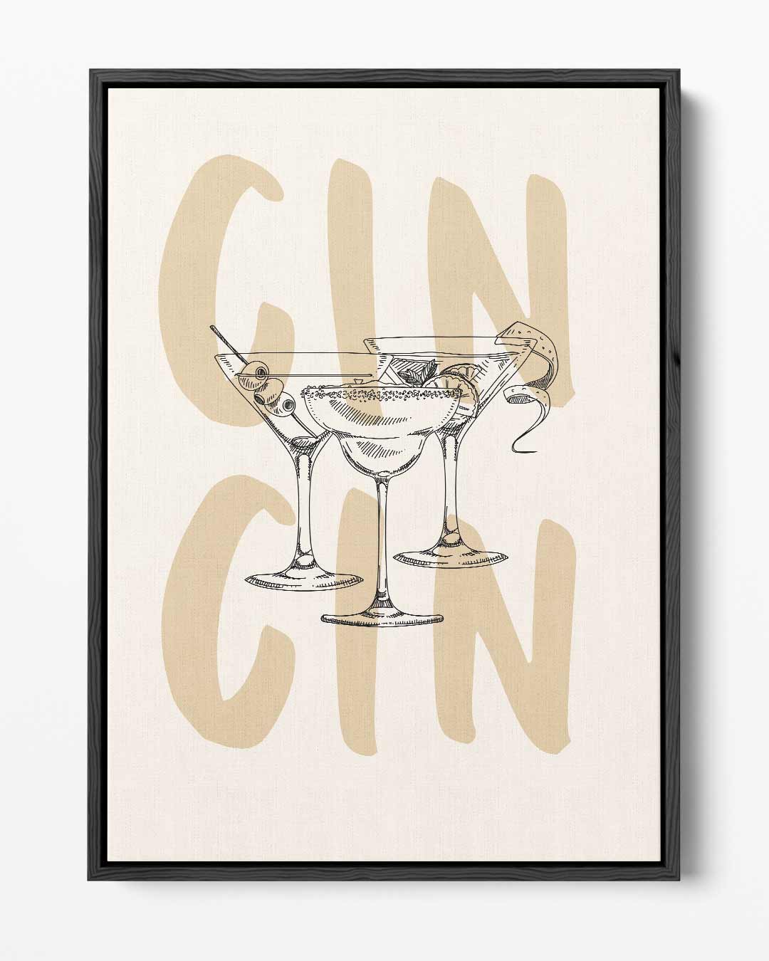 Gin Cocktails Illustratie – portret kunstwerk als wanddecoratie